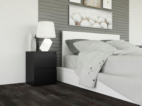 Szafka nocna MALWIN S2 - Czerń Mat