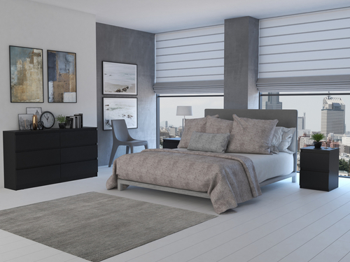 Komoda MALWIN S6 140CM - Czerń Mat