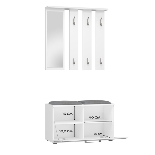 Garderoba przedpokojowa PALO - Biel Mat