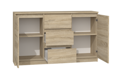 Komoda VITEK D2S3 120CM - Dąb Sonoma