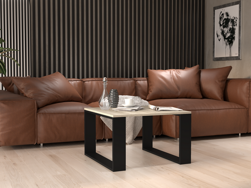 Stolik kawowy ława SIGMA - Czerń / Dąb Sonoma