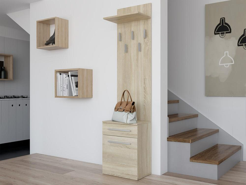 Wieszak z szafką na obuwie GANTI - Dąb Sonoma