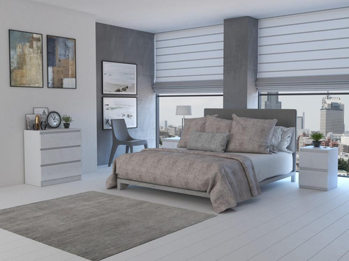 Szafka nocna MALWIN S2 - Biel Połysk