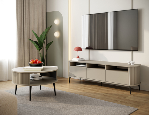 Szafka RTV z lamelami MOONDAY 150cm - Kaszmir