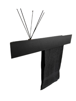 Wieszak Uchwyt na ręcznik wiszący z półką ALTRO P 60CM - Czarny