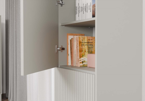 Witryna z lamelami 53cm MISEL 1L1G - Dąb Artisan/Czarny