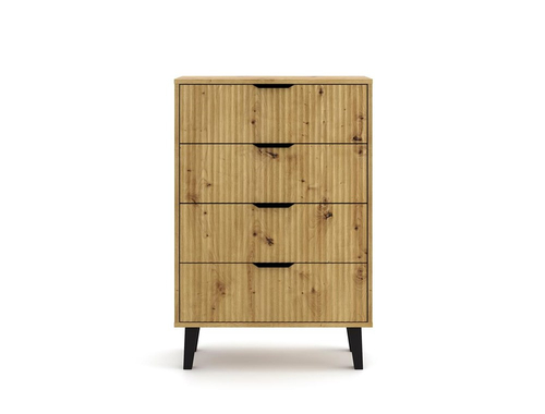 Komoda z lamelami i szufladami Piazza 4S 70cm - Dąb Artisan