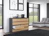 Komoda MALWIN S8 140CM - Antracyt / Dąb Artisan