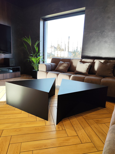 Stolik kawowy metalowy TRIANGOLO - Czarny