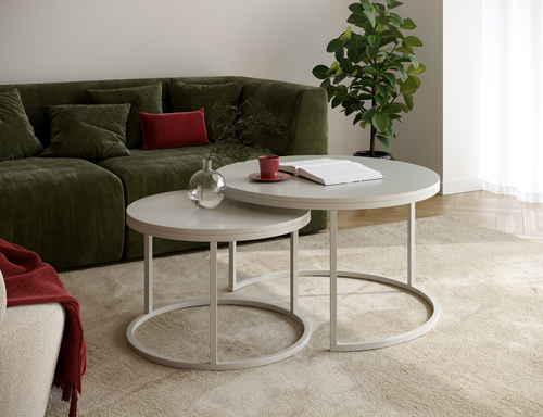 Zestaw dwóch okrągłych stolików kawowych MJU COLOR - Kaszmir