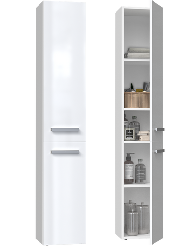 Szafka łazienkowa słupek ATRI 2DL - Biel Połysk