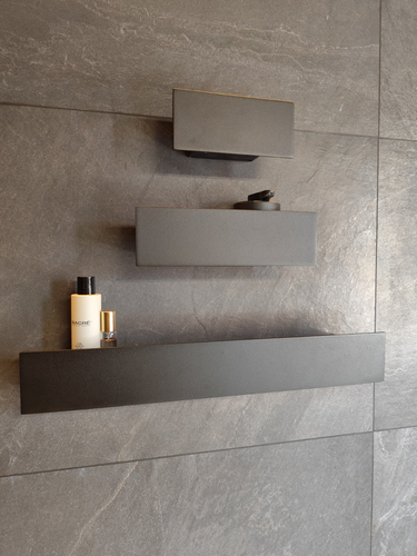 Półka Łazienkowa pod prysznic, do łazienki DECOLLO 30CM - Czarny