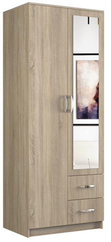 Szafa garderoba z lustrem KLAMBI 80CM - Dąb Sonoma