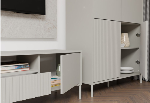 Witryna z lamelami 103cm MISEL 2L2G - Kaszmir