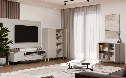 Szafka RTV z lamelami MISEL 164 cm - Kaszmir