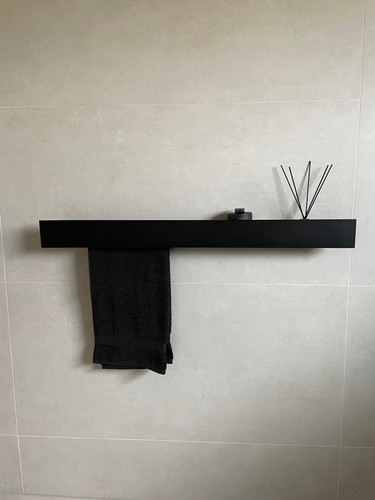 Wieszak Uchwyt na ręcznik wiszący z półką ALTRO L 100CM - Czarny