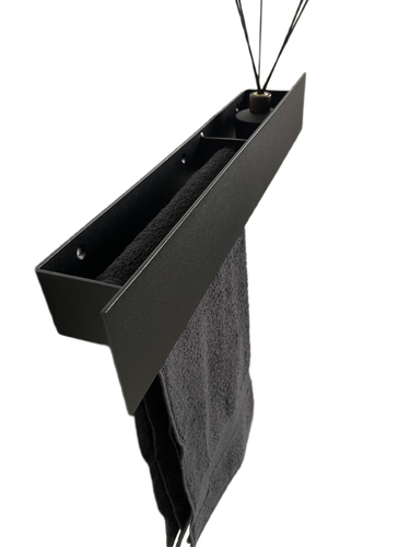 Wieszak Uchwyt na ręcznik wiszący z półką ALTRO L 60CM - Czarny