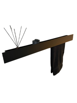 Wieszak Uchwyt na ręcznik wiszący z półką ALTRO P 100CM - Czarny