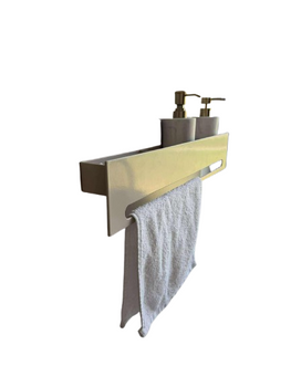 Uchwyt na ręcznik wiszący z półką RETTO - Kaszmir Połysk