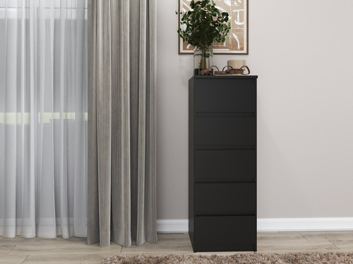 Komoda MALWIN SL5 - Czerń Mat