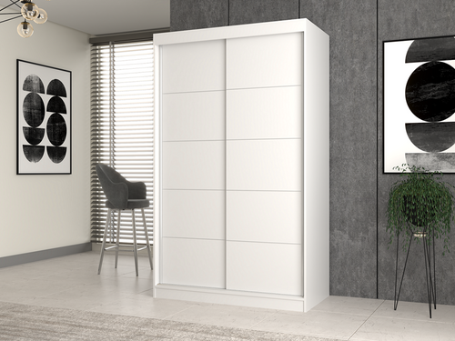 Szafa Przesuwna Dwudrzwiowa ze Szprosami GAIKO 2S 120CM - Biel