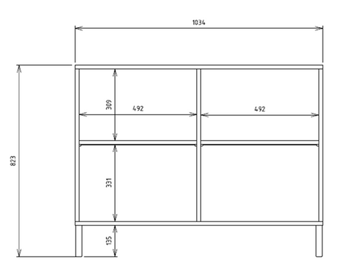 Komoda z Lamelami 103cm MISEL 2L - Kaszmir