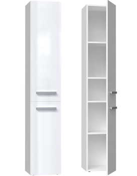 Szafka łazienkowa słupek ATRI 2DL - Biel Połysk