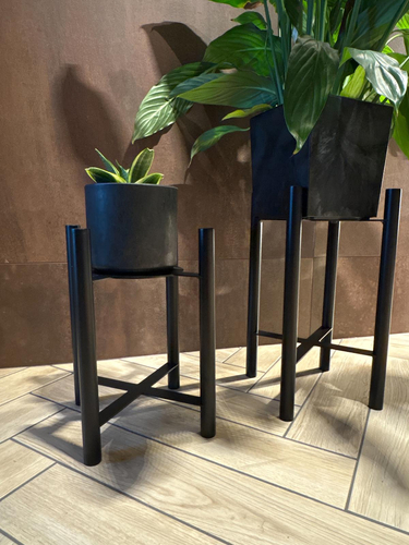 Kwietnik, stojak na kwiaty metalowy VELO 35cm - Czarny