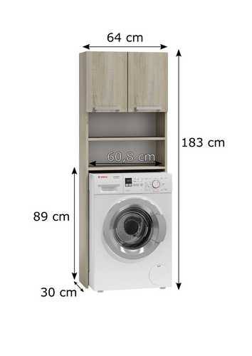 Szafka łazienkowa nad pralkę HOLO - Dąb Sonoma