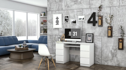 Biurko komputerowe ABBA - Biel Mat