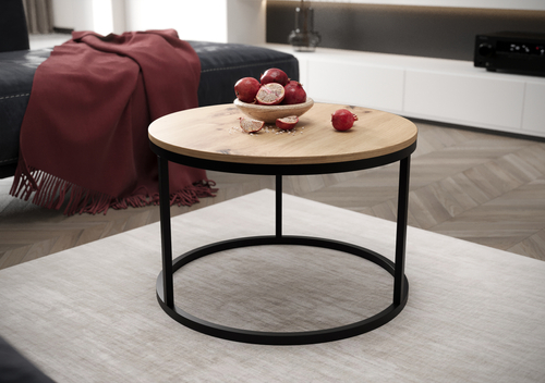 Stolik kawowy okrągły MJU ONE - Dąb Artisan