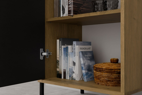 Witryna z lamelami 53cm MISEL 1L - Dąb Artisan/Czarny