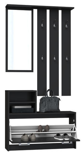 Garderoba przedpokojowa BARTEK - Czerń Mat