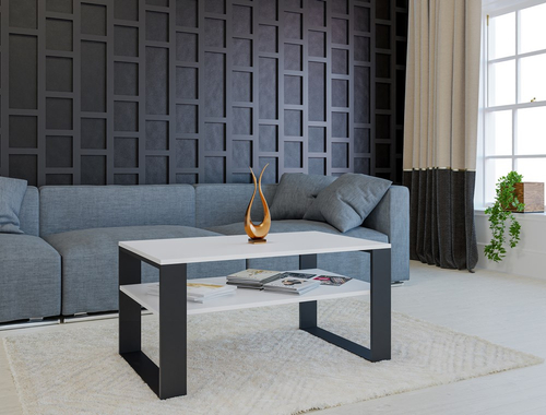 Stolik kawowy ława SIGMA 1L - Biel/Czerń