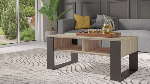 Stolik kawowy ława SIGMA 2L - Dąb Sonoma/Czerń