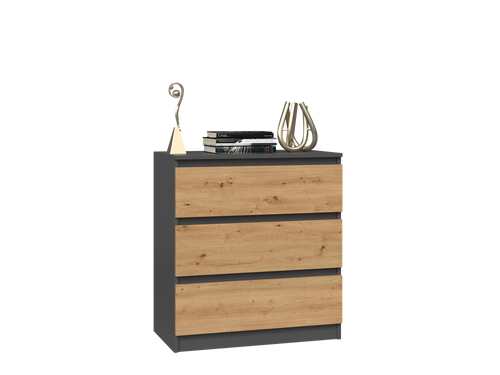 Komoda szafka MALWIN S3 - Antracyt / Dąb Artisan