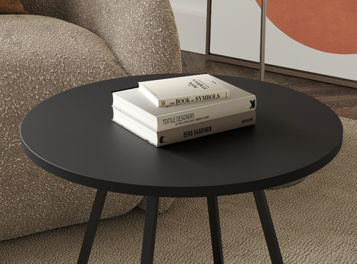 Stolik kawowy okrągły VERSO 50cm - Czarny