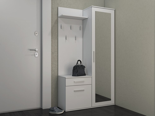 Garderoba przedpokojowa GANTLOR - Biel Mat