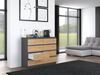 Komoda MALWIN S8 120CM - Antracyt / Dąb Artisan