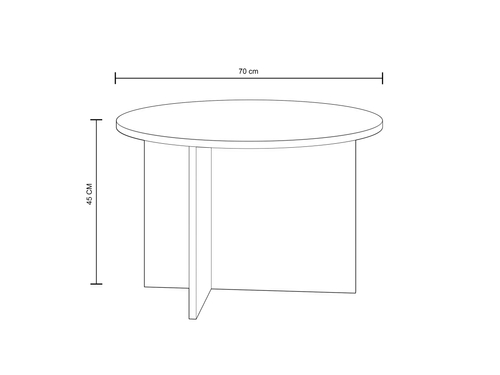 Stolik kawowy okrągły TAVO 70cm - Kaszmir