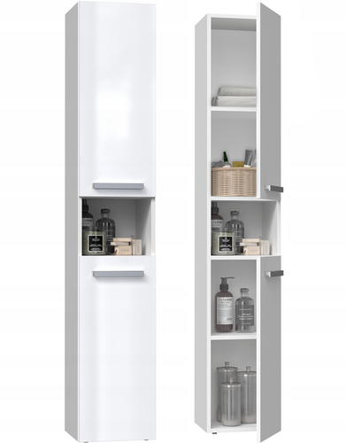 Szafka łazienkowa słupek ATRI 2D - Biel Połysk