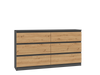 Komoda MALWIN S6 140CM - Antracyt / Dąb Artisan
