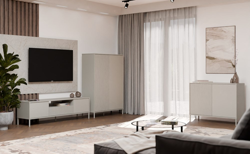 Komoda z Lamelami 103cm MISEL 2LG - Kaszmir