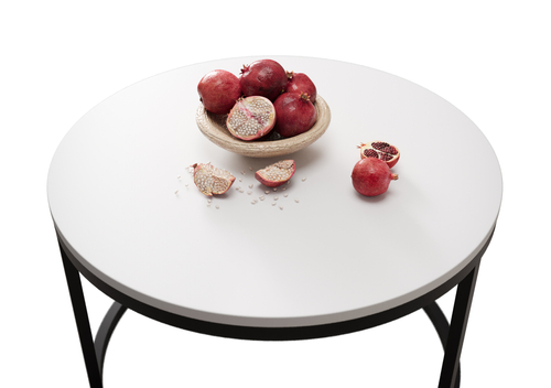 Stolik kawowy okrągły MJU ONE - Biel Mat