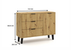 Komoda z lamelami i szufladami Piazza 1D3S 110cm - Dąb Artisan