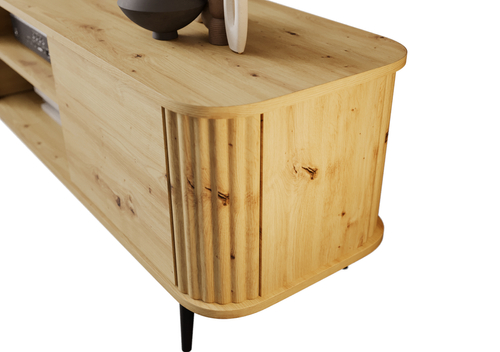 Szafka RTV z lamelami MOONLIGHT 150cm - Dąb Artisan
