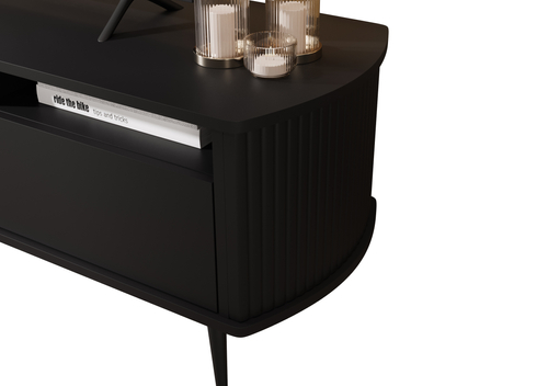 Szafka RTV z lamelami MOONDAY 150cm - Czarny