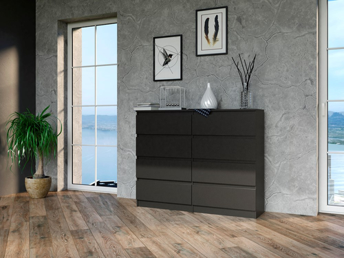 Komoda MALWIN S8 120CM - Czerń Mat