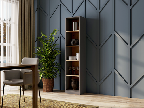 Regał LEMARI L40 - Antracyt / Dąb Artisan