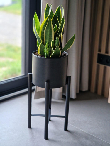 Kwietnik, stojak na kwiaty metalowy VELO 40cm - Czarny